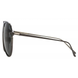 Linda Farrow - Russo Aviator Sunglasses in Nickel - LFL950C5SUN - Linda Farrow Eyewear