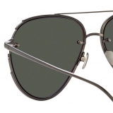 Linda Farrow - Russo Aviator Sunglasses in Nickel - LFL950C5SUN - Linda Farrow Eyewear