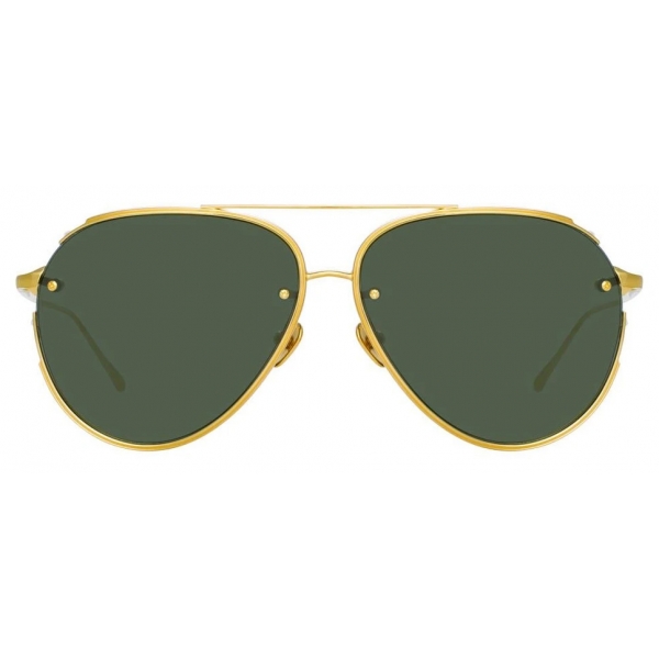 Linda Farrow - Russo Aviator Sunglasses in Yellow Gold - LFL950C1SUN - Linda Farrow Eyewear