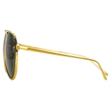 Linda Farrow - Russo Aviator Sunglasses in Yellow Gold - LFL950C1SUN - Linda Farrow Eyewear