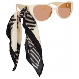 Linda Farrow - Sarandon Cat-Eye Sunglasses in Cream - LFL986C4SUN - Linda Farrow Eyewear