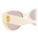 Linda Farrow - Sarandon Cat-Eye Sunglasses in Cream - LFL986C4SUN - Linda Farrow Eyewear