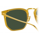 Linda Farrow - Occhiali da Sole D-Frame Saul in Nero e Oro Giallo - LFL1113C4SUN - Linda Farrow Eyewear