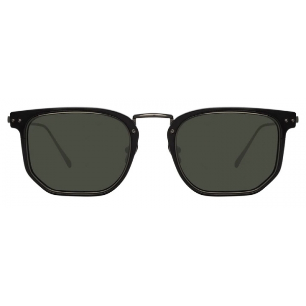 Linda Farrow - Saul D-Frame Sunglasses in Black and Nickel - LFL1113C5SUN - Linda Farrow Eyewear