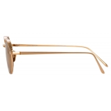Linda Farrow - Shaw Angular Sunglasses in Rose Gold - LFL1077C4SUN - Linda Farrow Eyewear