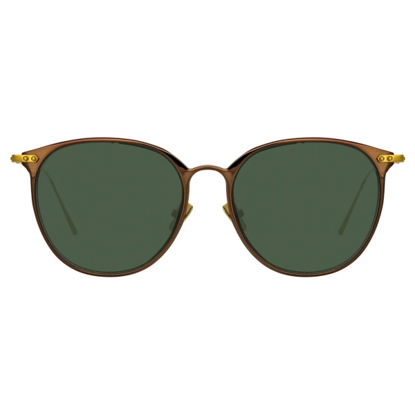 Linda Farrow - Sophia Oval Sunglasses in Brown - LF45C5SUN - Linda Farrow Eyewear