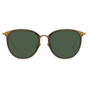 Linda Farrow - Sophia Oval Sunglasses in Brown - LF45C5SUN - Linda Farrow Eyewear