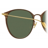 Linda Farrow - Sophia Oval Sunglasses in Brown - LF45C5SUN - Linda Farrow Eyewear