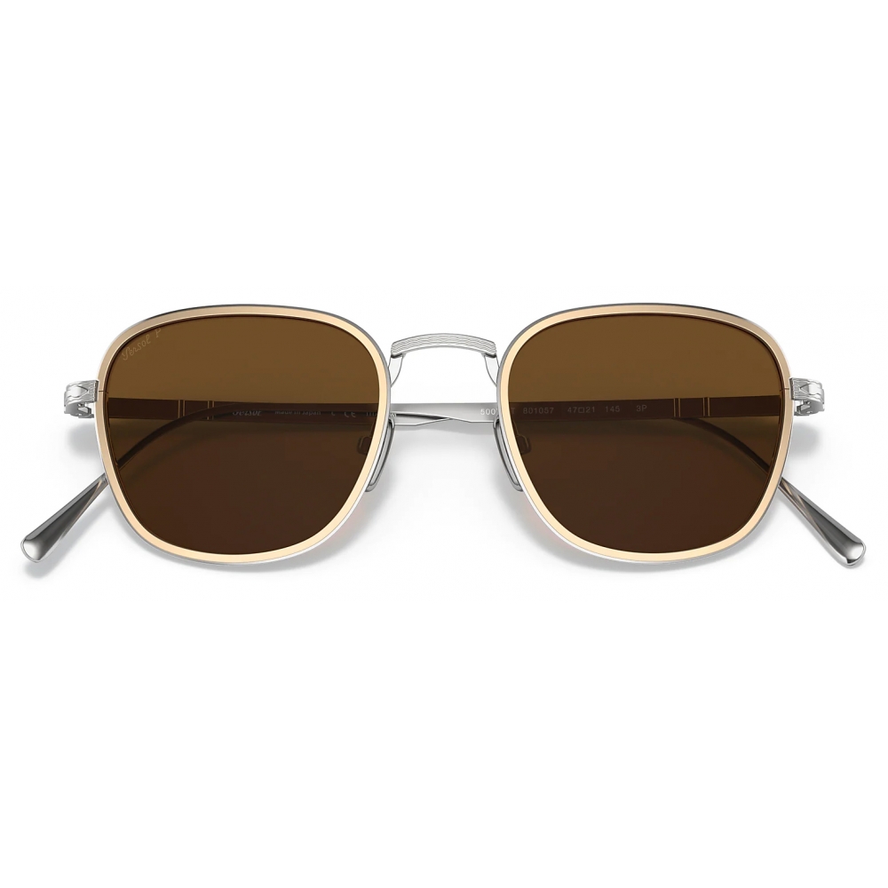 Persol - PO5007ST - Silver/Gold / Polarized Brown - Sunglasses - Persol ...