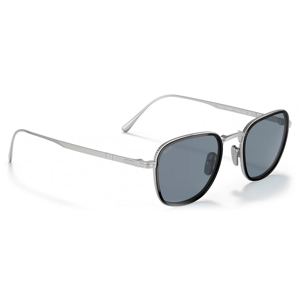 Persol - PO5007ST - Silver/Black / Light Blue - Sunglasses - Persol ...