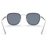 Persol - PO5007ST - Silver/Black / Light Blue - Sunglasses - Persol Eyewear