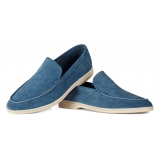 Viola Milano - Unlined Capri Suede Loafer - Mare - Handmade in Italy - Luxury Exclusive Collection