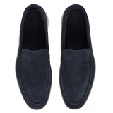 Viola Milano - Unlined Capri Suede Loafer - Navy - Handmade in Italy - Luxury Exclusive Collection