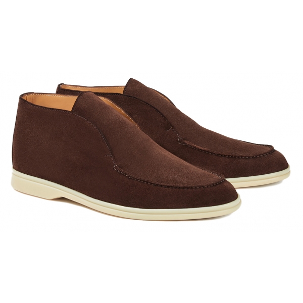 Viola Milano - Unlined City Suede Loafer - Brown - Handmade in Italy - Luxury Exclusive Collection