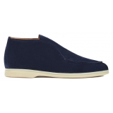 Viola Milano - Unlined City Suede Loafer - Navy - Handmade in Italy - Luxury Exclusive Collection