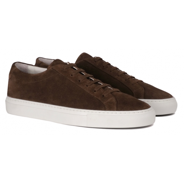 Viola Milano - Viola Sport Club Sneakers - Chocolate Suede - Handmade in Italy - Luxury Exclusive Collection