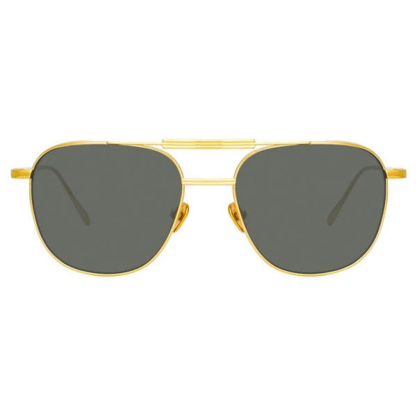 Linda Farrow - Wilder Aviator Sunglasses in Yellow Gold - LFL1014C1SUN ...