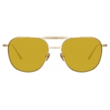 Linda Farrow - Wilder Aviator Sunglasses in Yellow Gold - LFL1014C2SUN - Linda Farrow Eyewear