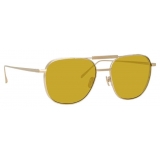 Linda Farrow - Wilder Aviator Sunglasses in Yellow Gold - LFL1014C2SUN - Linda Farrow Eyewear