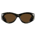 Prada - Prada Symbole - Oval Sunglasses - Marbleized Black Yellow Loden - Prada Collection - Sunglasses - Prada Eyewear