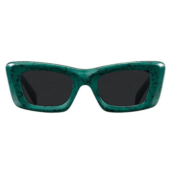 Prada Prada Symbole Square Sunglasses Marbleized Green Slate Gray Prada Collection