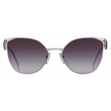Prada - Prada Symbole - Oversize Cat Eye Sunglasses - Silver Gradient Grafite - Prada Collection