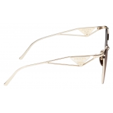 Prada - Prada Symbole - Oversize Cat Eye Sunglasses - Pale Gold Gradient Anthracite Gray Cammeo Beige - Prada Collection
