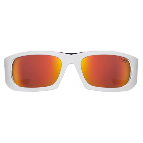 Prada - Prada Linea Rossa Impavid - Oval Sunglasses - Opaque White Orange Tun.Cit - Prada Collection