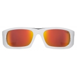 Prada - Prada Linea Rossa Impavid - Oval Sunglasses - Opaque White Orange Tun.Cit - Prada Collection