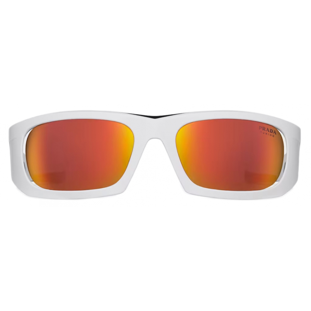 Prada Prada Linea Rossa Impavid Oval Sunglasses Opaque White