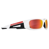 Prada - Prada Linea Rossa Impavid - Oval Sunglasses - Opaque White Orange Tun.Cit - Prada Collection