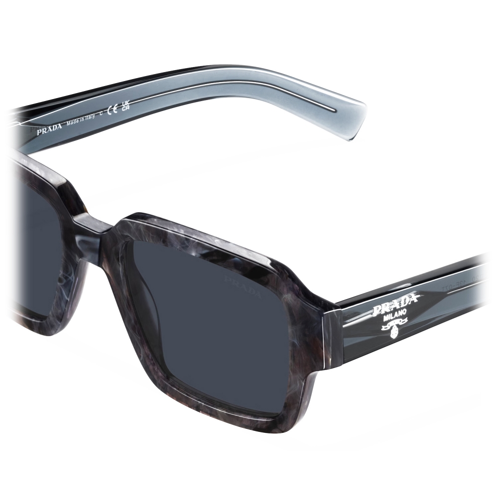 Prada - Prada Eyewear - Rectangular Sunglasses - Crystal Gray Carbon -  Prada Collection - Avvenice