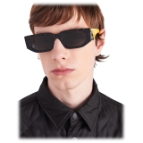 Prada - Prada Symbole - Rectangular Sunglasses - Marbleized Black Yellow Slate Gray - Prada Collection