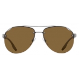 Prada - Prada Linea Rossa Eyewear - Pilot Sunglasses - Opaque Steel Gray Polarized Brown - Prada Collection