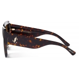 Jimmy Choo - Renee/s 61 - Brown Havana Square-Frame Sunglasses with JC Monogram - Jimmy Choo Eyewear