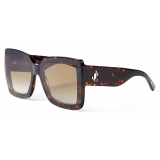 Jimmy Choo - Renee/s 61 - Brown Havana Square-Frame Sunglasses with JC Monogram - Jimmy Choo Eyewear