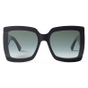 Jimmy Choo - Renee - Black Square-Frame Sunglasses with JC Monogram - Jimmy Choo Eyewear