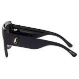 Jimmy Choo - Renee - Black Square-Frame Sunglasses with JC Monogram - Jimmy Choo Eyewear