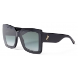 Jimmy Choo - Renee - Black Square-Frame Sunglasses with JC Monogram - Jimmy Choo Eyewear