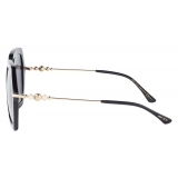 Jimmy Choo - Esther - Black Square-Frame Sunglasses with Pearls - Jimmy Choo Eyewear