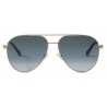 Jimmy Choo - Olly - Occhiali da Sole Aviator Color Oro Rosa con Lenti Grigio Sfumato e Cristalli - Jimmy Choo Eyewear