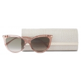 Jimmy Choo - Tinsley/g/s 56 - Nude and Copper Gold Cat Eye Sunglasses with Pearls - Jimmy Choo Eyewear