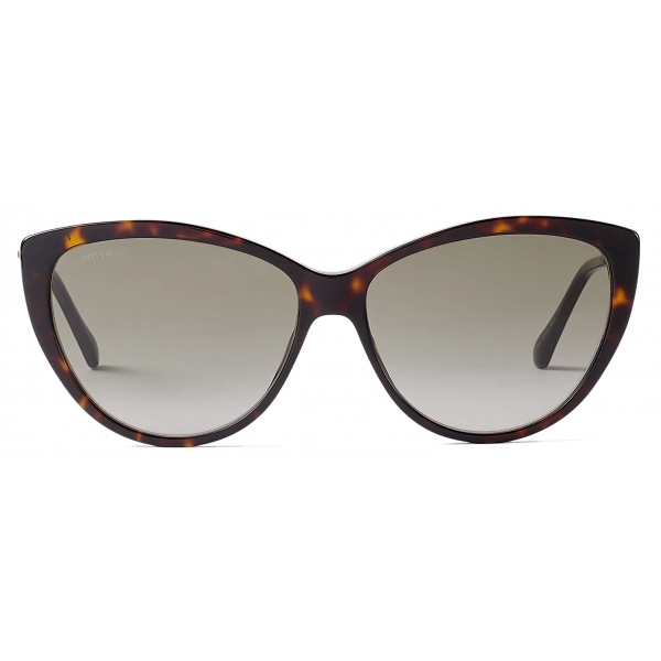 Jimmy Choo - Rym/s 60 - Brown Havana Cat Eye Sunglasses with Swarovski Crystal - Jimmy Choo Eyewear
