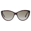 Jimmy Choo - Rym/s 60 - Brown Havana Cat Eye Sunglasses with Swarovski Crystal - Jimmy Choo Eyewear