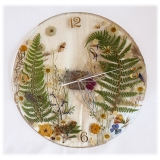 Natusi - Resin Art - Artisan Clock with Natural Flowers - Handmade - Furnishings - Home