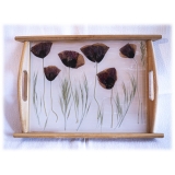 Natusi - Resin Art - Artisan Tray with Natural Flowers - Handmade - Furnishings - Home