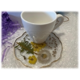 Natusi - Resin Art - Cansa - Artisan Cup Holder with Natural Flowers - Handmade - Furnishings - Home