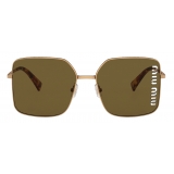 Miu Miu - Occhiali Miu Miu Eyewear Collection - Squadrati - Ottone Loden - Occhiali da Sole - Miu Miu Eyewear