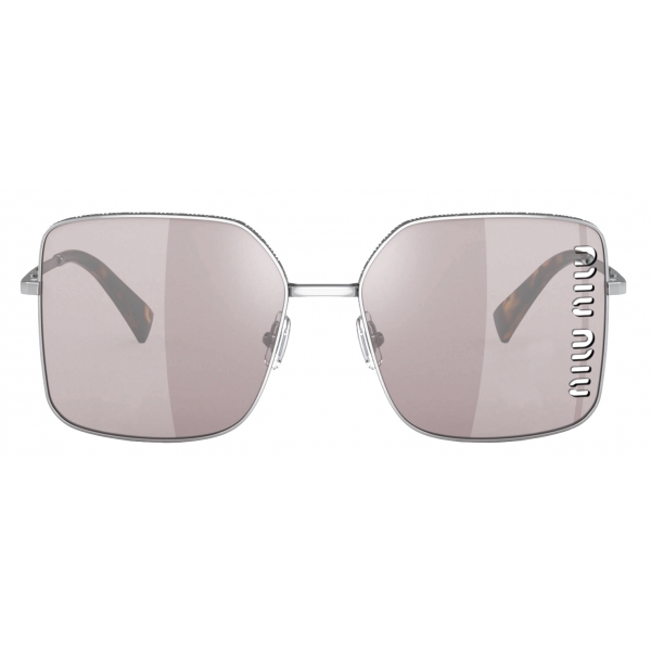 Miu Miu - Miu Miu Eyewear Collection Sunglasses - Square - Steel Gray Mughetto - Sunglasses - Miu Miu Eyewear