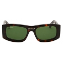 Off-White - Lucio Rectangular-Frame Sunglasses - Brown Green - Luxury - Off-White Eyewear